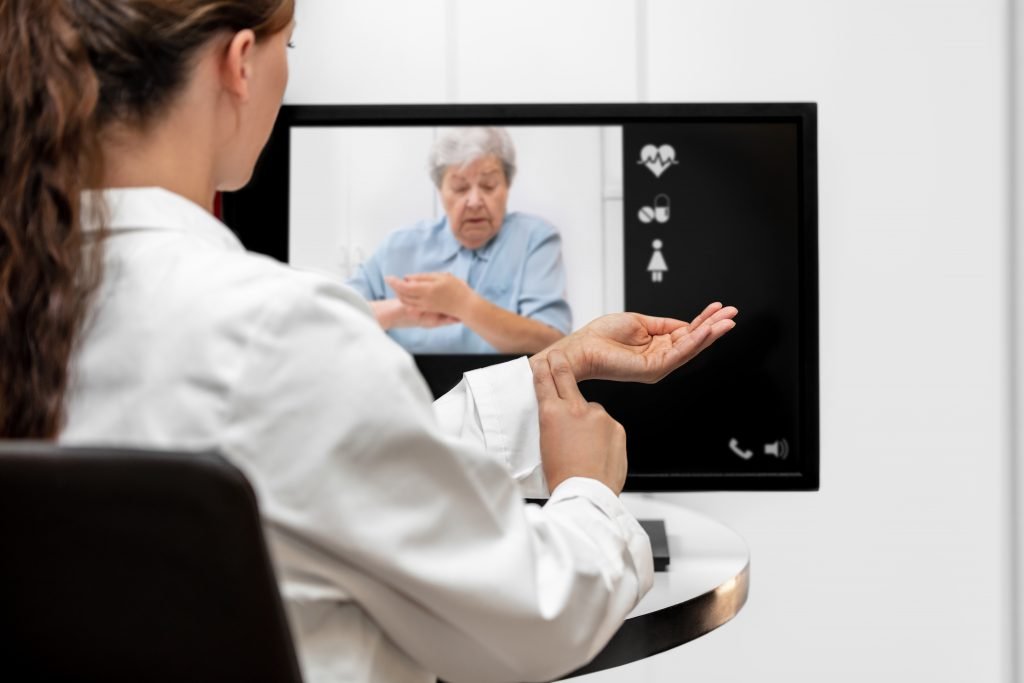 Doctor patient taking pulse Doctor patient taking pulse